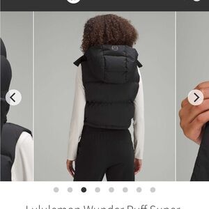 Lululemon Wunder Puff Cropped Vest Black Size 10